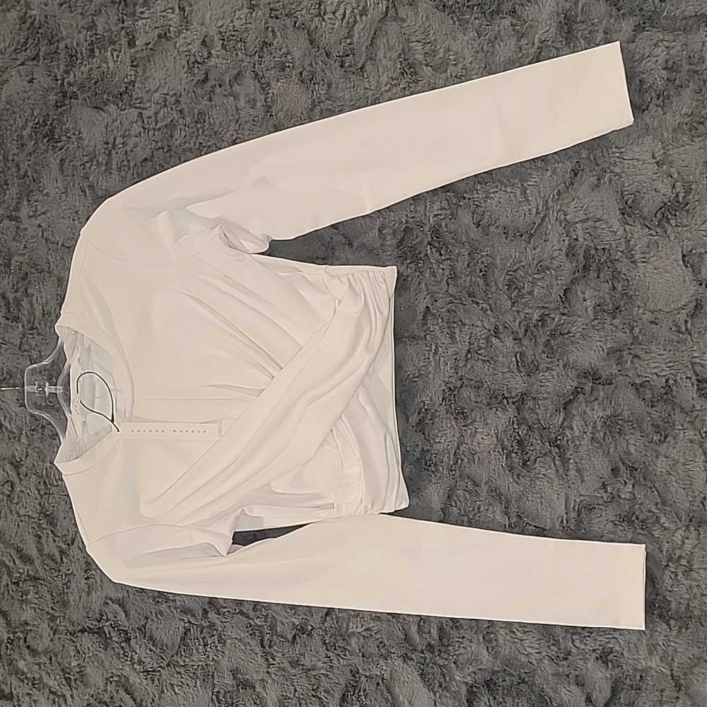 Susana Monaco Cross Front Top, Size Small, Color Sugar